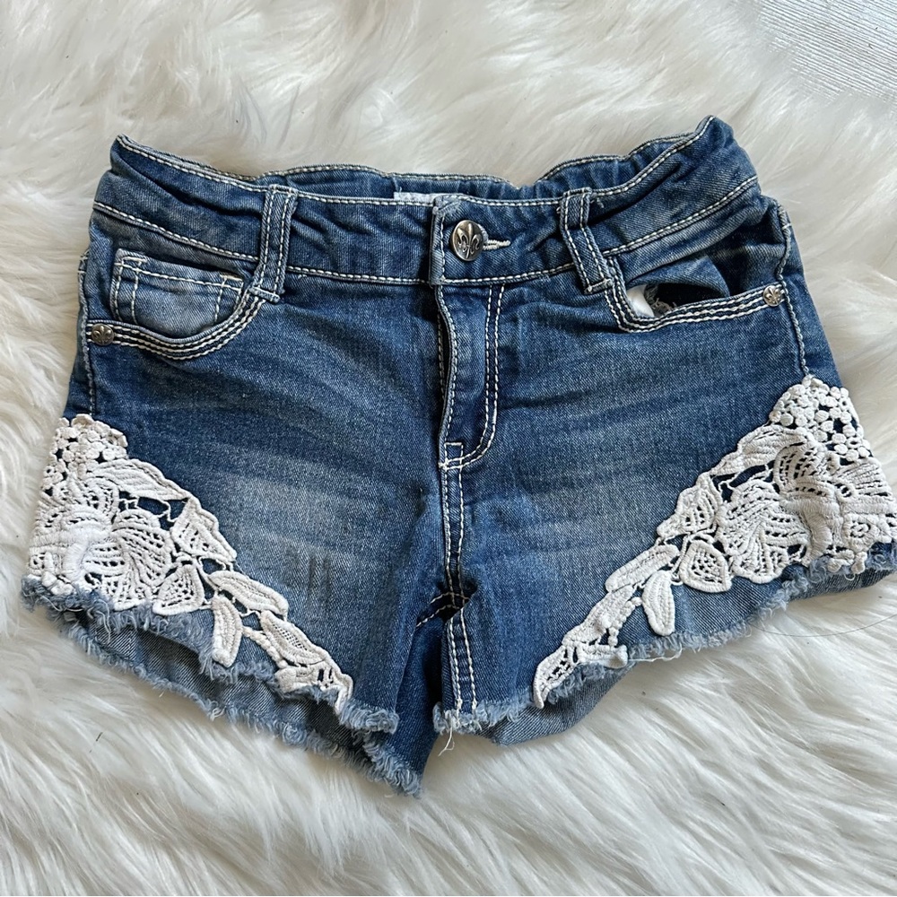 5x$25 Falls Creek Lace Jean Adjustable Waist Shorts, 10